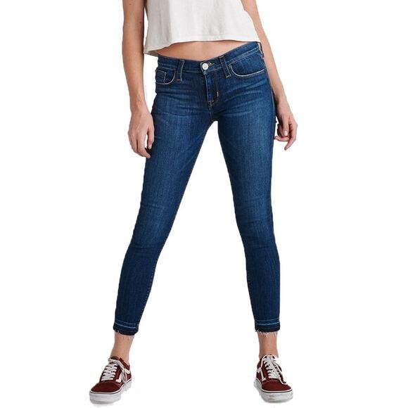 Hudson Krista Super Skinny Crop With Release Hem Jeans Blue 29 - Picture 1 of 10